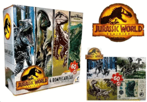 ROMPECABEZAS 4 EN 1 JURASSIC WORLD DOMINION
