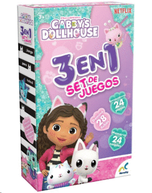 SET DE JUEGOS 3 EN 1  GABBY`S DOLLHOUSE