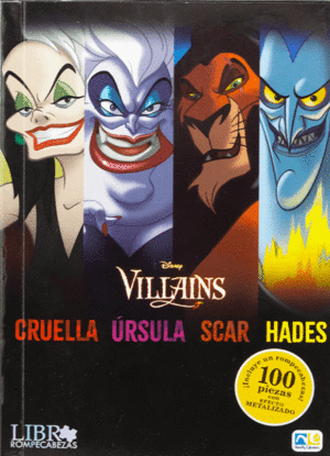 LIBRO CON ROMPECABEZAS VILLANOS DISNEY