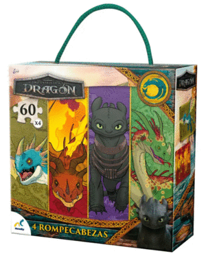 ROMPECABEZAS 4 EN 1 ENTRENANDO A TU DRAGÓN
