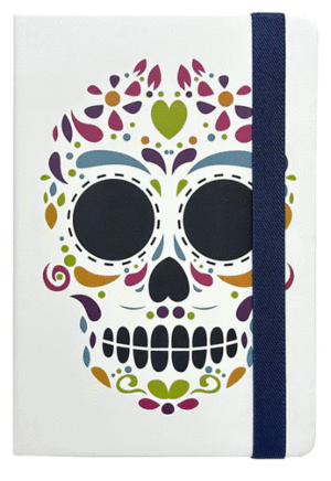 LIBRETA CALAVERA LACACHUM BLANCA CON STICKER
