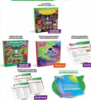 PACK 3 GUIA SANTILLANA SAN + MUL-LEN + EXP-MATE + DIAG  2024  OFICIAL