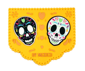 IMANES 3 EN 1 CALAVERA PAPEL PICADO