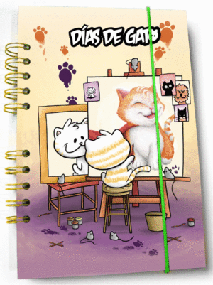 LIBRETA GATITO PINTOR PASTA DURA