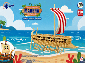 BARCO MILITAR FENICIO ROMPECABEZAS DE MADERA 3D