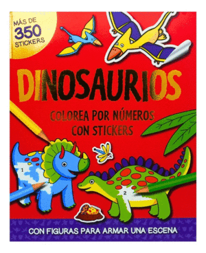 LIBRO COLOREAR COLOREA POR NUMEROS DINOSAURIOS