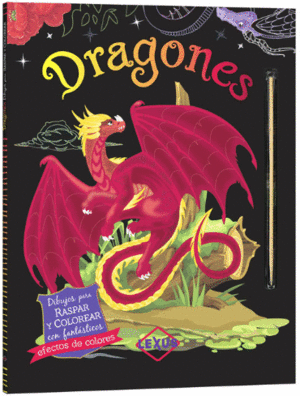 DRAGONES DIUJOS PARA RASPAR Y COLOREAR