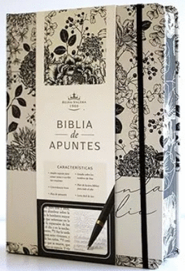 BIBLIA RVR 1960 DE APUNTES  TAPA DURA EDICION MUJERES FLORES BLANCO Y NEGRO